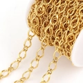 Gold plated stainless steel oval knot chain spool for DIY jewelry necklace making - Style A Gold