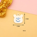 Detailed close-up of a white bear alloy pendant showing dimensions 17mm and 2g weight - Simple Bear Print