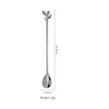 Silver stainless steel leaf-shaped coffee spoon with 18.8cm long handle for stirring - 18.8cm Silver Leaf Spoon (Thickened)