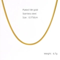 Minimalist 18K gold plated stainless steel snake chain necklace measuring 0.5 by 50cm - 2.8mm*50cm Dense Snake Chain