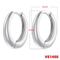 Detailed product dimensions for the silver U-shaped hoop earrings, 18mm wide and 20mm high - 20mm / White Gold
