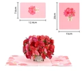 3D pop-up greeting card featuring carnation bouquet with folded and open dimensions - Many Pink Carnations