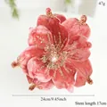 Artificial velvet magnolia in dusty pink with gold glitter finish for Christmas decor - Pink