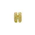 Close-up of golden bubble letter H pendant with shimmering cubic zirconia micro-pave - Letter H (Pendant Only) / Gold