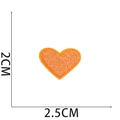 Detailed view of orange embroidered heart patch with 2.5cm x 2cm measurement indicators - No.19-Orange Heart