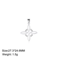 Colgante Nudo de Bruja de acero inoxidable chapado en oro 18K para joyas DIY - Plata Nudo de Bruja Forma S