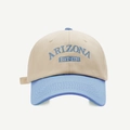Detail of khaki and light blue color-block baseball cap with Arizona embroidery - M (56-58cm) / Light Blue & Beige
