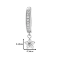 G23 titanium belly button ring with flower pendant and sparkling zircon crystals - Silver Flower Style (T2533-3#银) / Silver