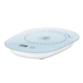 Light blue heated coaster with digital LED display and tempered glass panel in white shell - Single Coaster (Digital Display/USB) / White
