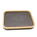 Bamboo jewelry display tray with grey velvet slots for rings and stud earrings - 164 Holes Ring Tray / Gray