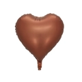 32-inch heart-shaped foil balloon in glossy caramel brown for birthday party decor - 18 Inch Heart Shape / Chocolate