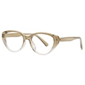 Vintage Champagner Katzenaugen-Brille mit Blaulichtfilter im eleganten 45-Grad-Winkel - Verlauf Grün