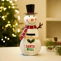 34.5cm Christmas snowman metal mailbox decoration with Merry Christmas gold lettering - Snowman
