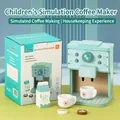 Houten speelgoed koffiezetapparaat set voor kinderen in muntgroen met accessoires - Houten Simulatie Koffiemachine