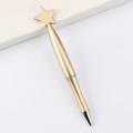 Single matte gold star ballpoint pen on white background, elegant gift for weddings - Pentagram / Gold