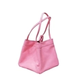 Borsa a secchiello rosa in pelle PU con struttura a pieghe e manici sottili - Rosa