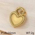 Golden heart-shaped pendant with beaded edge and polished finish on soft fabric - Gold Beaded Edge Heart Style (KP100361-Z)