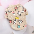 Cute beige cartoon print pet sweatshirt with fleece lining for small dogs and cats - Grey Chick