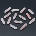 Pink rose quartz double point hexagonal crystal points set for DIY jewelry - Rose Quartz