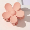 Matte pink daisy flower hair claw clip with a Korean minimalist style for women - Nude Pink