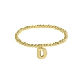 Polished 18k gold-plated beaded stretch bracelet featuring a bold letter D charm - Letter D