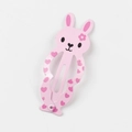 Pink rabbit-shaped BB hair clip for girls with heart pattern and flower detail - Pink Heart Rabbit