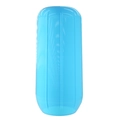 Blue translucent stretchable silicone sleeve for leakproof travel bottle protection - 1st Gen (Cylindrical) / Blue