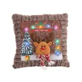 Weicher Plüsch Weihnachten Rentier LED leuchtender Kissenbezug 40x40cm ohne Kern - Hirsch