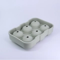 Light green silicone ice ball mold with six spherical slots on a clean white background - 6-Sphere Morandi Green