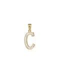 Collier en acier inoxydable doré avec un pendentif lettre C incrusté de cristaux - Lettre C