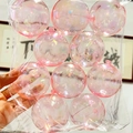 Pink iridescent cake topper balls set with hooks in a 10-piece transparent pack - Iridescent Pink Ball Set (XL)