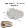 Irregular triangular silicone mold for DIY resin tray including size measurements - Round Triangle Tray - Large