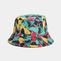 Detailed view of bucket hat with vibrant colorful shark print and durable canvas texture - Colorful Shark Full Print (9# Color)