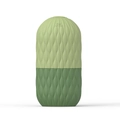 Silicone face ice roller in light and dark green with textured wavy surface - New Bag Green