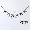 Velvet Christmas bow banner in dark and olive green colors for party decoration - Dark Green + Light Green