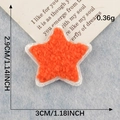 Orange star chenille patch with white embroidery edge for clothing decoration - Orange Star (Iron-on)