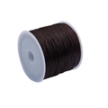 Dark brown elastic string for DIY jewelry making on white spool roll for beading - 1.0mm approx 80m / Brown