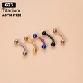 Titanium G23 curved barbell piercing set in silver, gold, rainbow, black and rose gold finish - Eyebrow Piercing / 6mm / Rose Gold