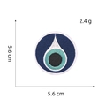 Evil eye embroidery patch in blue and white, round iron-on decorative appliqué, 5.6cm - Evil Eye Patch 9#