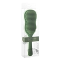 Green wavy hair comb with multi-level bristles in a transparent gift box packaging - Green (PVC Box)