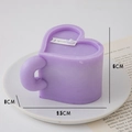 Lavender purple heart-shaped scented candle with creative mug-handle design - Mug Shape (Lavender)