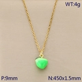 Collar dorado con colgante de manzana verde brillante y parámetros de tamaño - Manzana Verde (KN292101-Z)