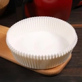 White round air fryer paper liner made of food-grade silicone oil paper on wooden board - Round / 100 Sheets / White Bag [100 Sheets]