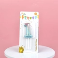 Blue and pink gradient number 1 birthday candle with golden glitter dots in packaging - Number 1 / Pink and Green Gradient
