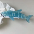 Large whale shark hair claw clip in blue marbled acetate with unique spot patterns - Light Blue Shark