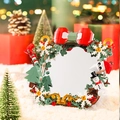 Christmas wreath building block set with red bow, snowman and festive lighting scene - Christmas Mirror & Photo Frame Blocks