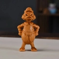 Statuina di anatra in legno intagliata a mano con finitura ambra per decoro tavolo - Papero Marinaio