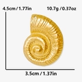 Ciondolo a conchiglia dorata con misure dettagliate di 4,5 cm di altezza e 3,5 cm di larghezza - Oro