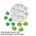 Molde de silicona blanca para fondant de hojas con muestras detalladas de resina verde - Estilo Multi-Hoja (17-794 Gris)