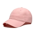 Classic pink washed cotton baseball cap with adjustable soft top and curved brim - M (56-58cm) / Pink
